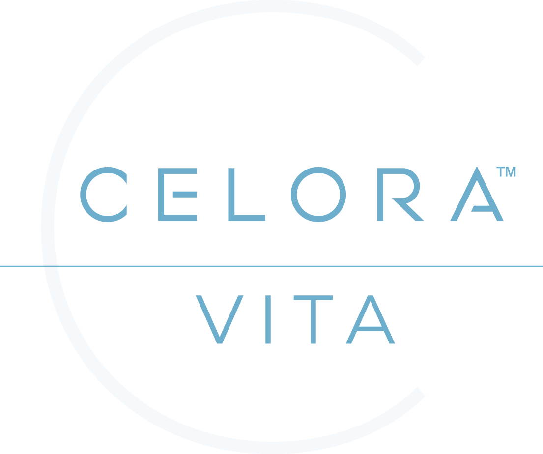 Blue Packaging Logo: Celora™ Vita