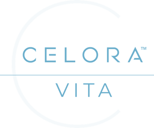 Blue Packaging Logo: Celora™ Vita